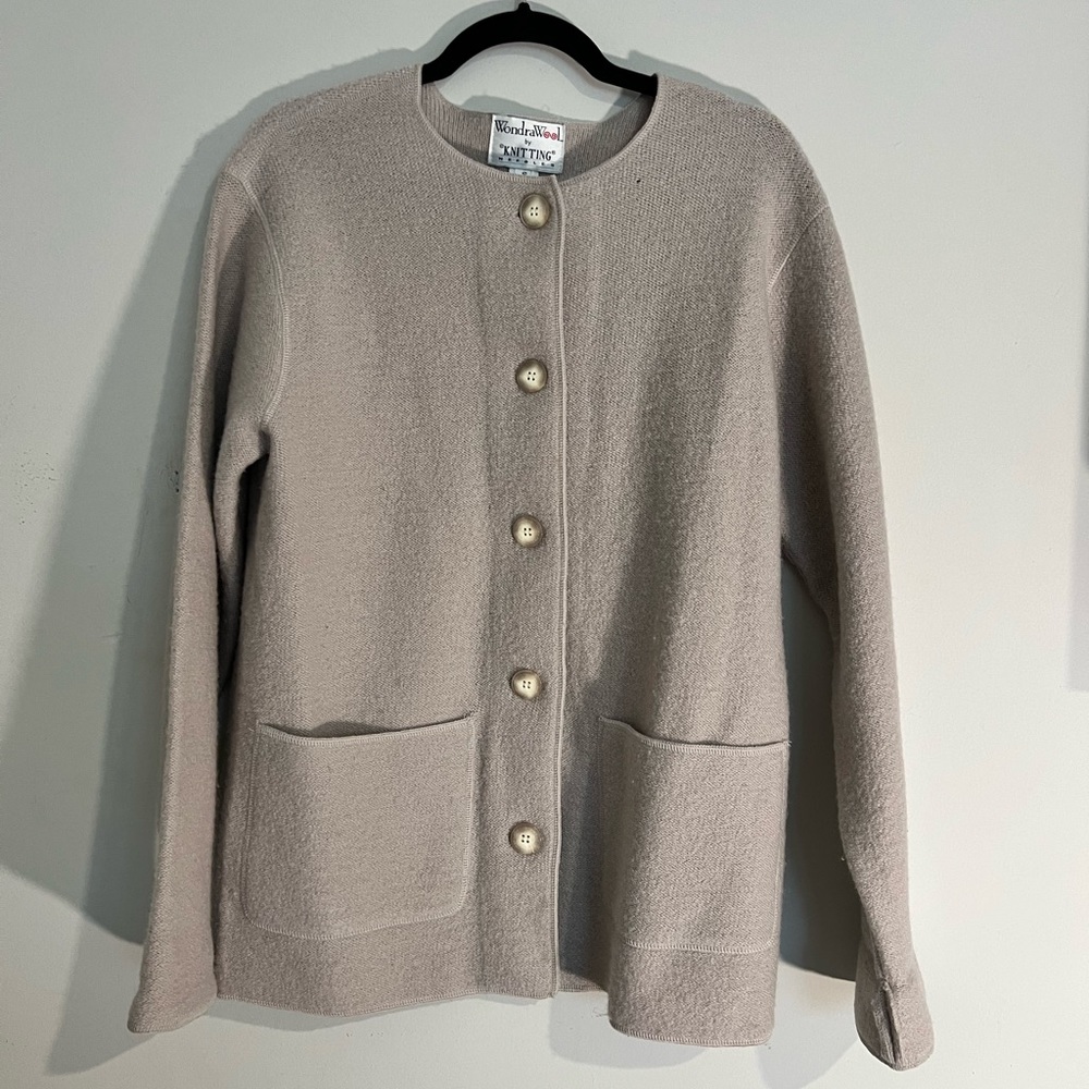 Wondrawool by Knitting Needles Long 100% Wool Cardigan- Size Small